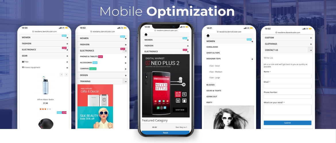 mobile optimization for magento 2 mega menu