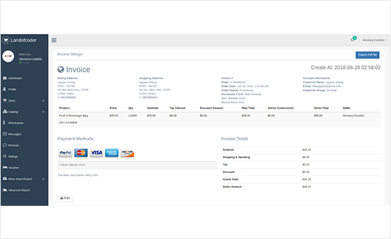 Enable sellers to download invoice files