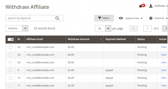 Magento 2 Affiliate Extension free withdrawal management