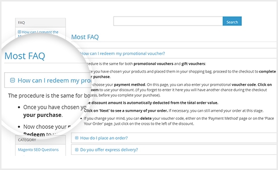 Show the most frequently asked questions at the top of the FAQ page
