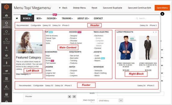 Structure Preview Supported in magento 2 mega menu