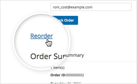 Reorder without login