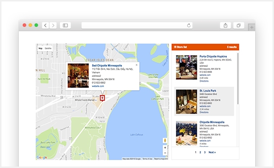 Show store locations with a nice & neat user interface
