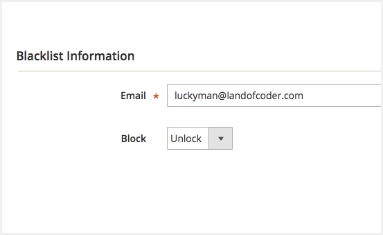 Create an emails blacklist