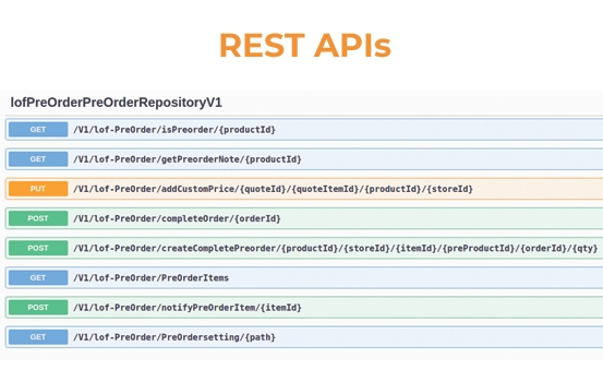 Magento 2 pre order extension support rest api