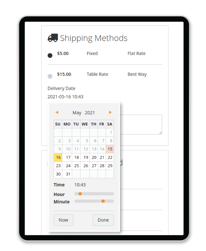 Magento 2 order delivery date features