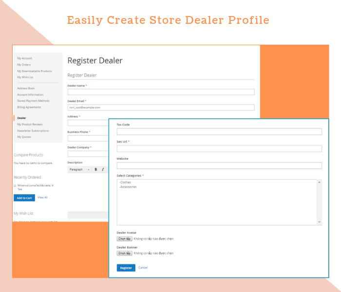 Magento 2 dealer extension create professional dealer store profile