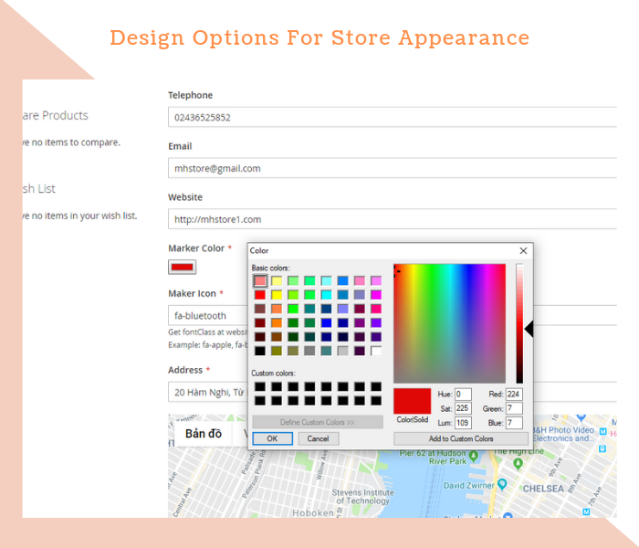 Magento 2 dealer extension multiple design options for store appearance