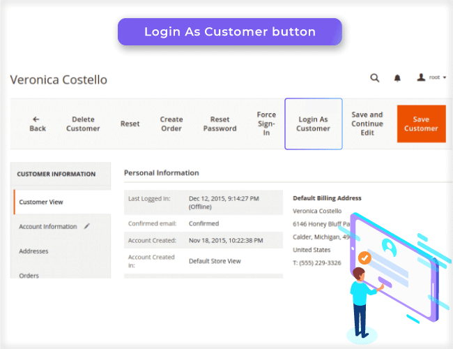 Magento 2 Login As Customer Button
