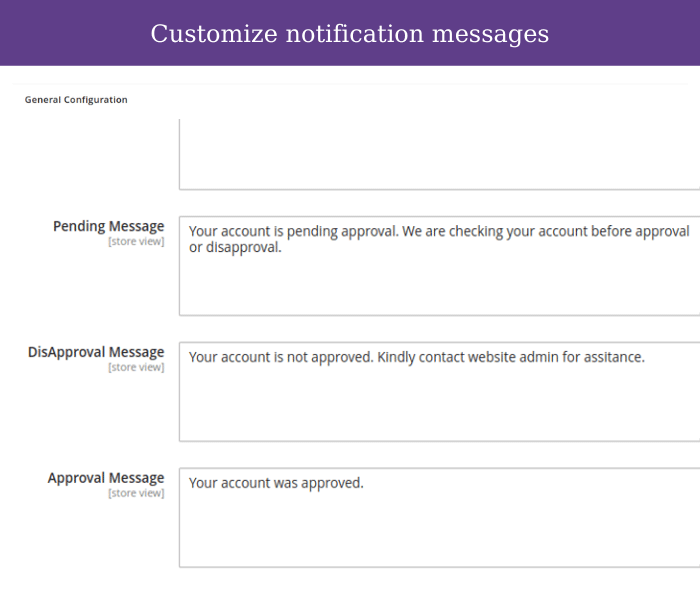magento 2 customer approval notification message
