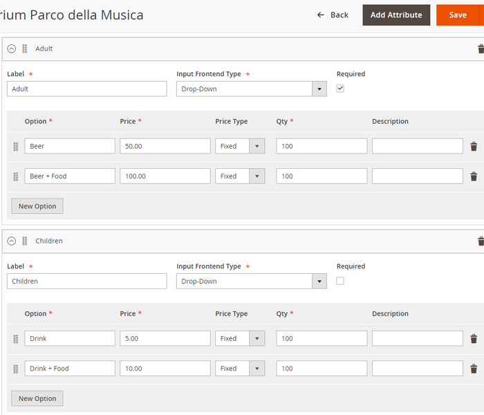 Magento 2 event tickets - customize ticket types for specific events