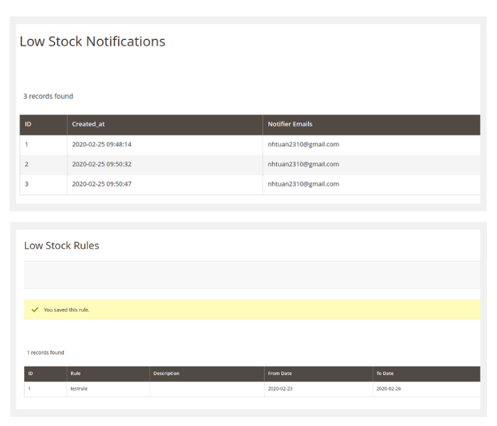 magento 2 multi warehouse low stock rule and notification grid