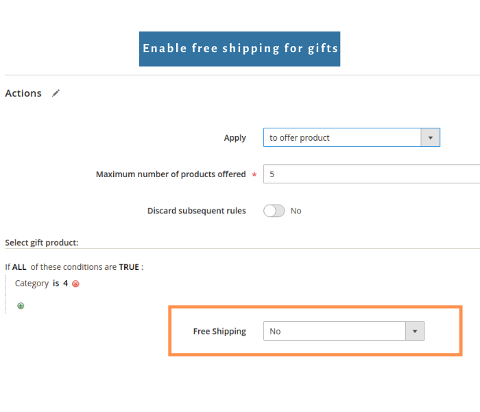 magento 2 free gift extension enable free shipping