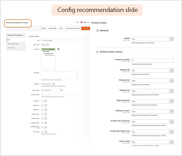 Config recommendation sliders with ease